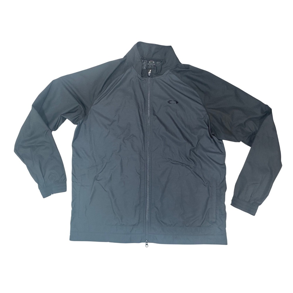 Oakley Mens Lightweight Windbreaker Jacket Black/Gray Full Zip Size XL